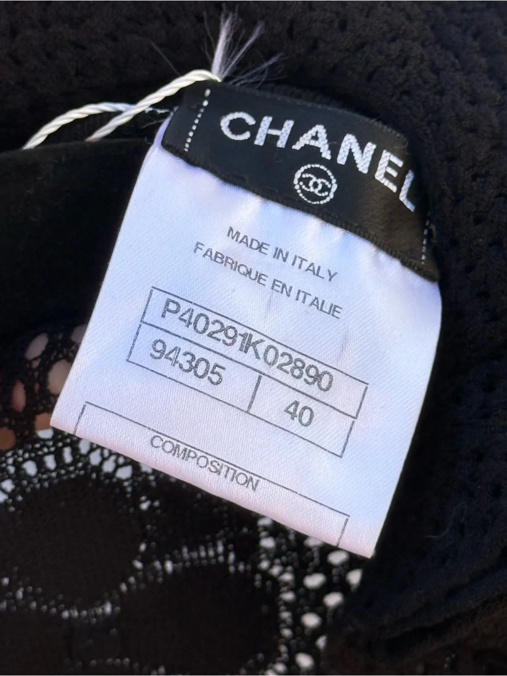 CHANEL Black Ruffle Knit Mini Dress